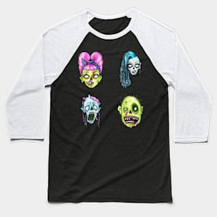 Halloween Terrible Zombie Face Pack 2 Baseball T-Shirt